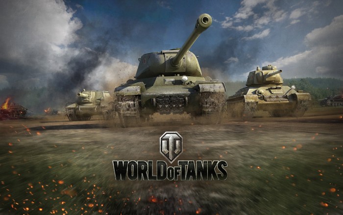 World of tanks - wallpaper with logo and tanks