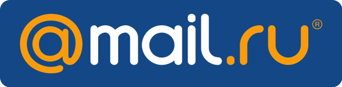 logo mail ru, blue background