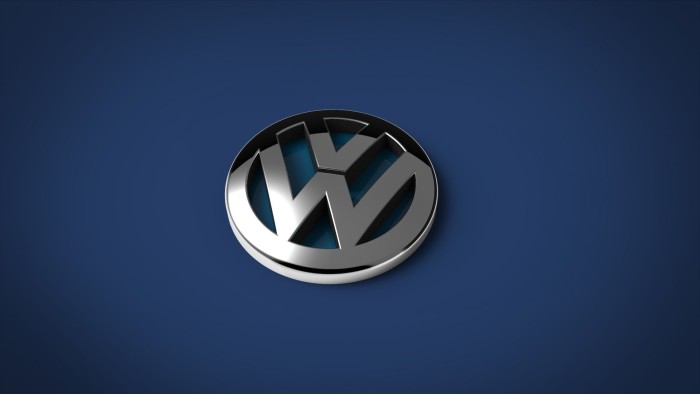 Volkswagen logo on the car 3d