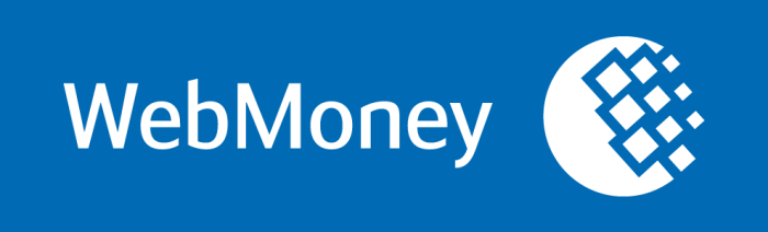 Webmoney logo, blue background