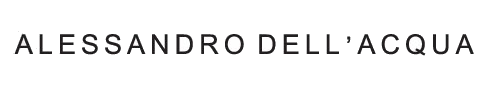 Alessandro Dell'Acqua logo, logotype, emblem, white