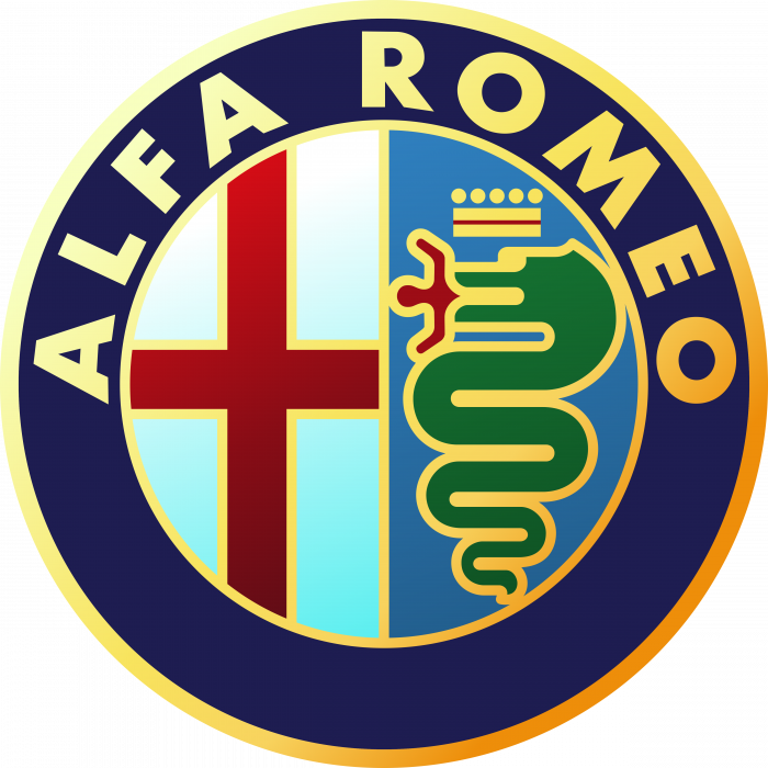 Alfa Romeo logo gold