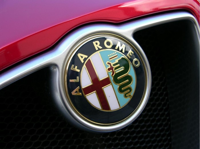 Alfa Romeo logo on the car