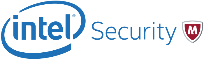 Intel Security McAfee logo, logotype, emblem