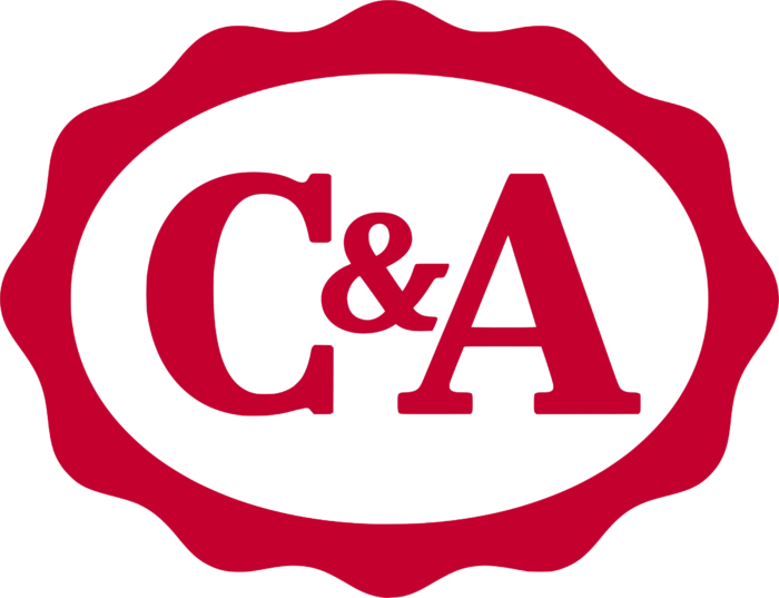 C&A logo, logotype, red