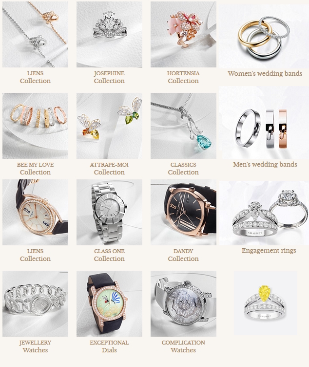 Chaumet jewellry: watches, engagement rings, wedding bands, earrings, pendants