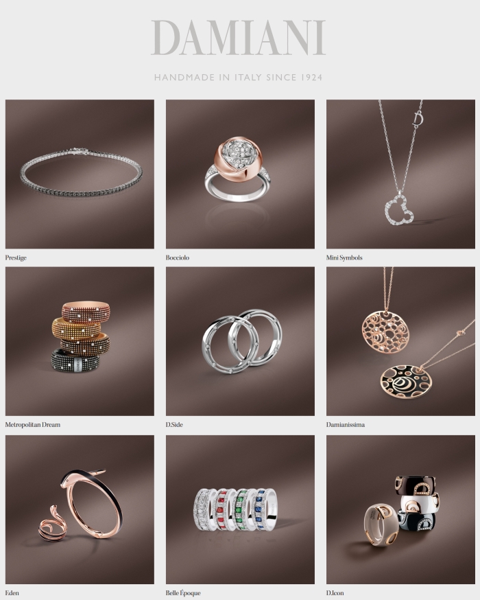 Damiani jewelry - rings, pendants, necklaces