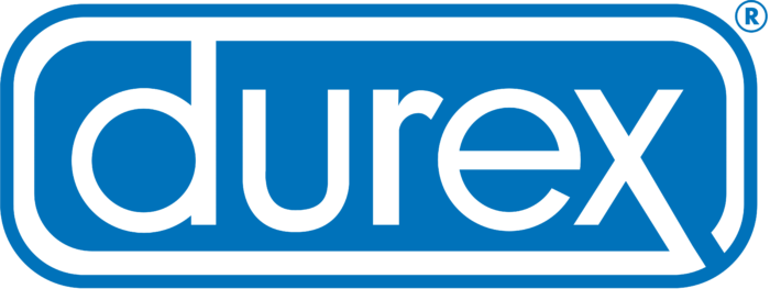Durex logo, logotype, emblem, blue