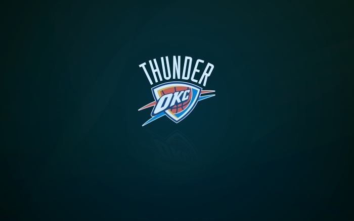 Oklahoma City Thunder wallpaper and logo with shadow, widescreen 1920x1200px