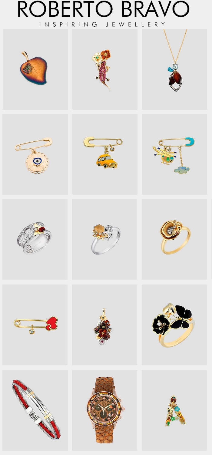 Roberto Bravo jewelry - rings, pendants, broches, bracelets. watches