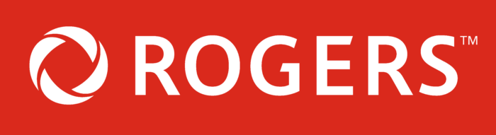 Rogers logotype, red bg