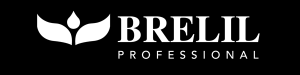 Brelil logo, black bg