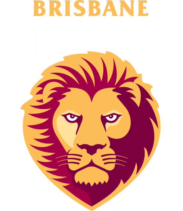 Brisbane Lions logo, white letters - transparent background