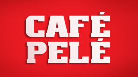 Cafe Pele logo, red bg