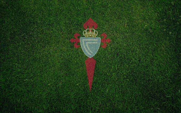 Celta de Vigo wallpaper with club logo on the field, wide HD background - 1920x1200px