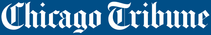 The Chicago Tribune logo, blue background