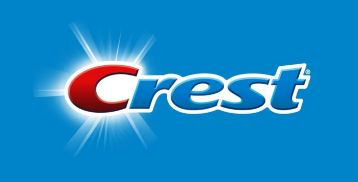 Crest logo, logotype, emblem, blue bg