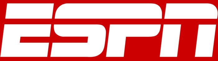 ESPN logo, red bg