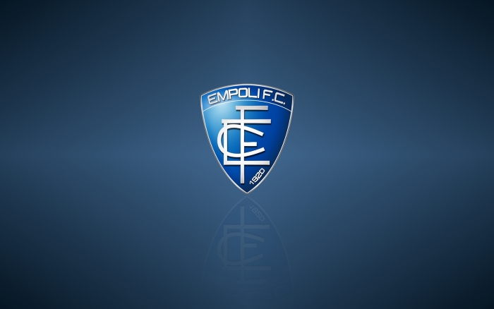 Empoli FC wallpaper with logo, blue background 1920x1200px
