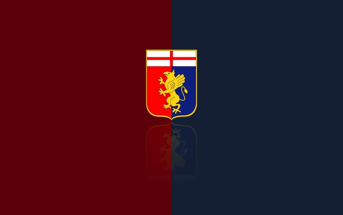 Genoa CFC wallpaper with logo, blue-red background 1920x1200px