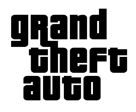 Grand Theft Auto GTA logo, black