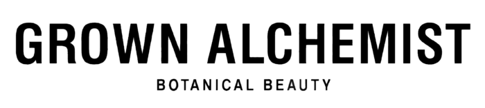 Grown Alchemist logo, logotype, white