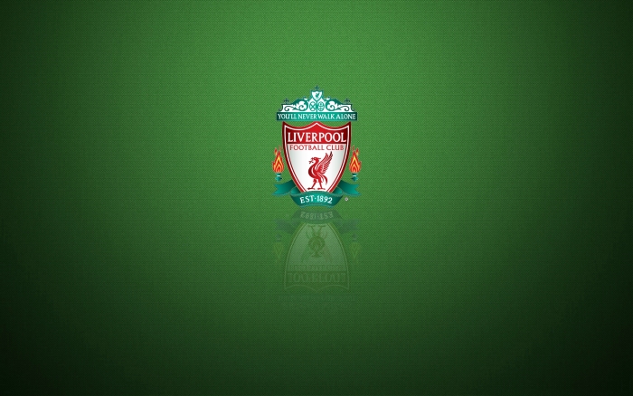Liverpool wallpaper, green desktop background with club crest - 1920x1200 px