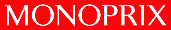 Monoprix logo, red background
