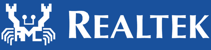 Realtek logo, blue bg