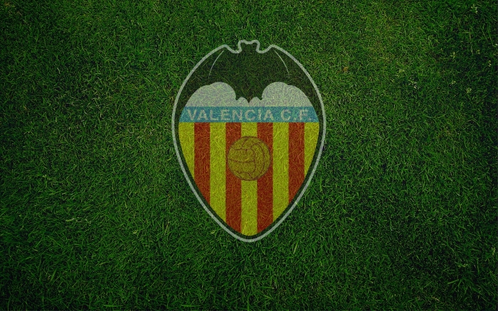 Valencia CF wallpaper with logo (logotipo), wide desktop backgorund 1920x1200px