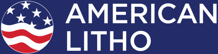 American Litho logo, blue bg
