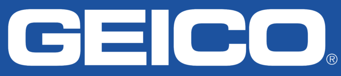 Geico logo, blue background
