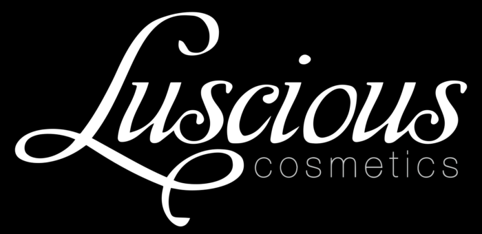 Luscious Cosmetics logo, black background