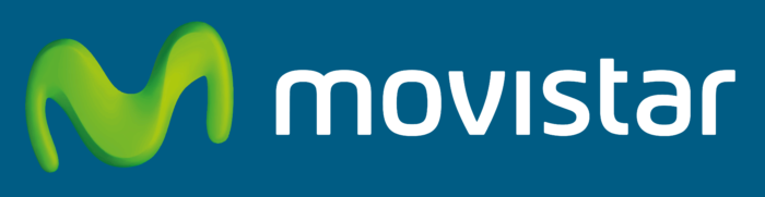 Movistar logo, logotipo, blue background