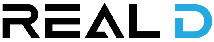 Real D logo, white background