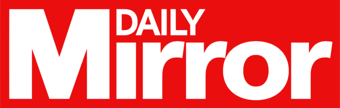 The Daily Mirror logo, red background