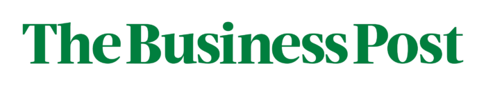 The Business Post logo, white-green