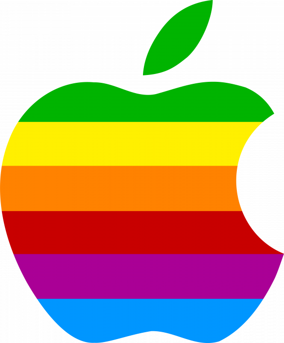 Apple logo, rainbow