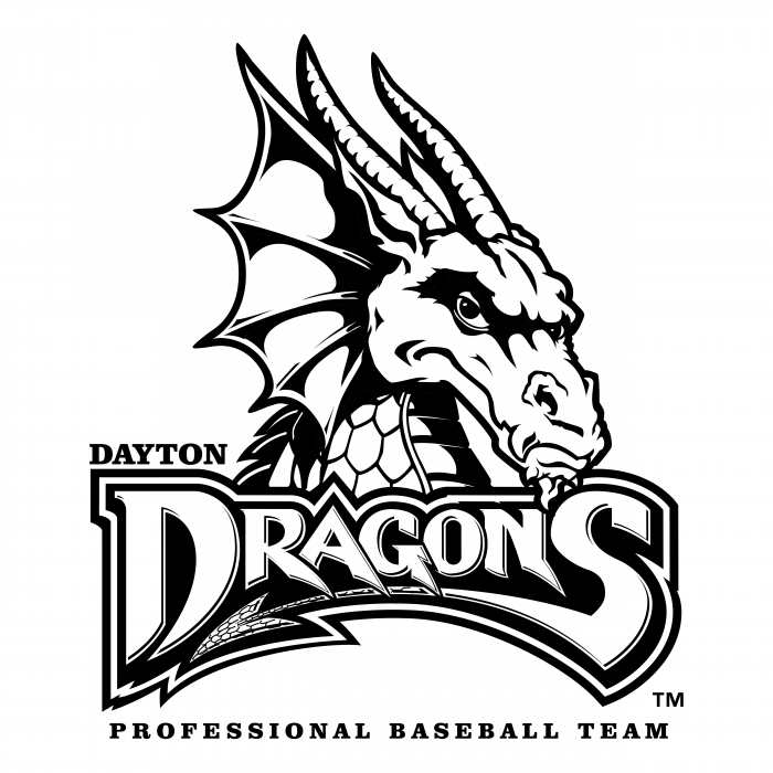 Dayton Dragons logo black