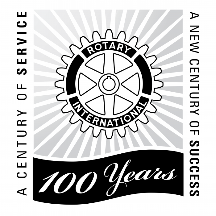 Rotary International 100 years logo black