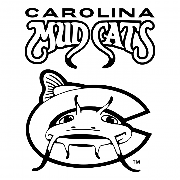 Carolina Mudcats logo white