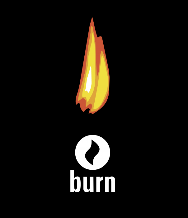 Burn logo cube