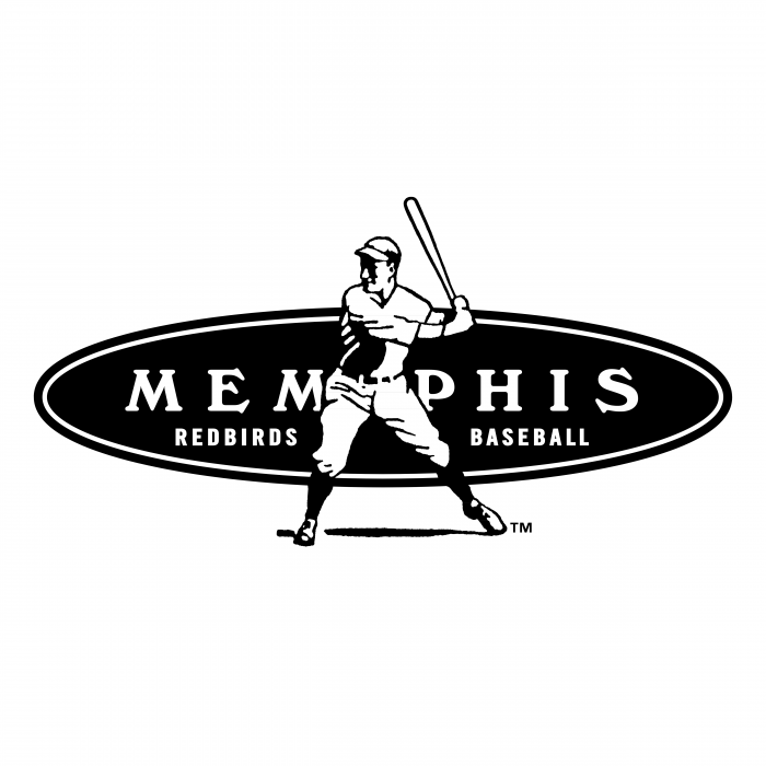 Memphis Redbirds logo black