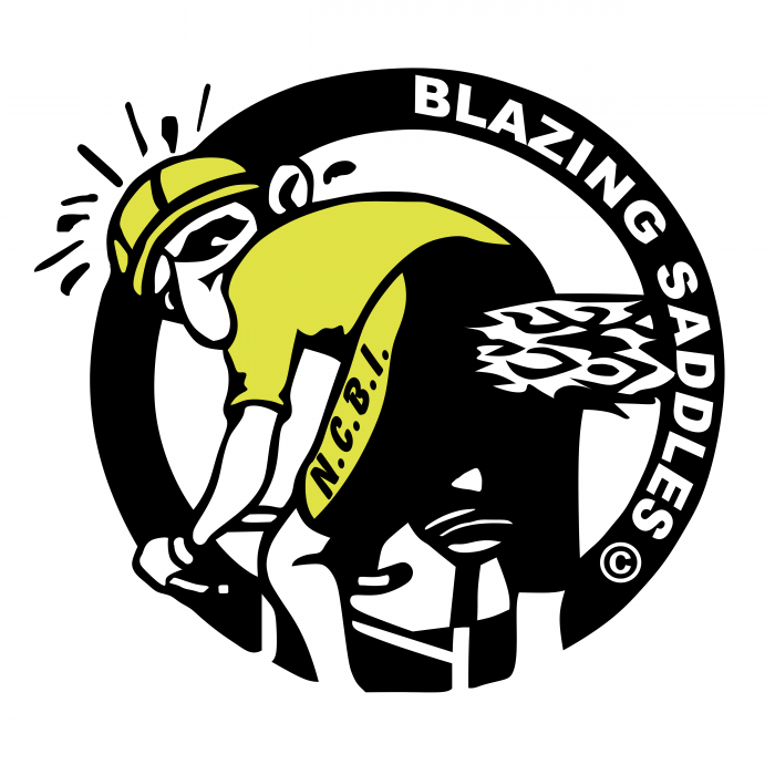 Blazing Saddles logo yellow