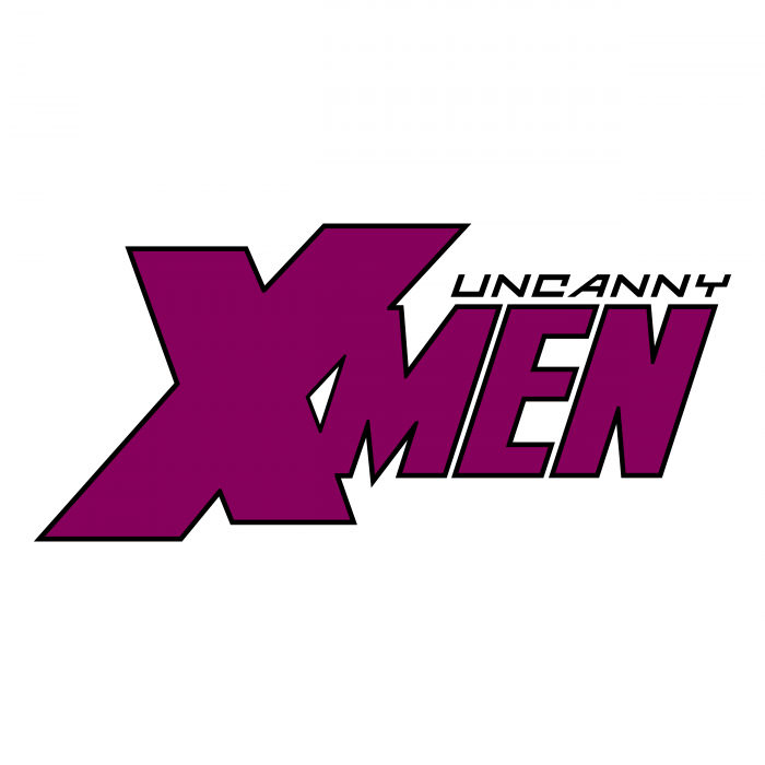 The Uncanny X Men logo purple